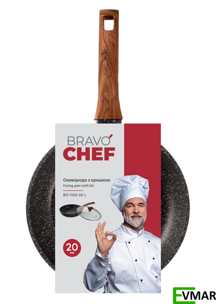 Сковорода BRAVO CHEF з кришкою 1003714 фото