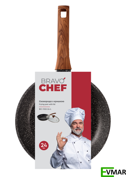 Сковорода BRAVO CHEF з кришкою 1003715 фото