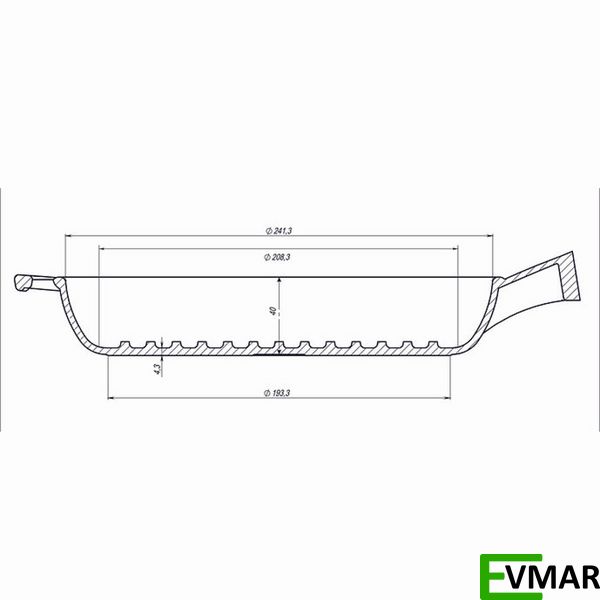 Сковорода гриль чавунна лита Maysternya, 24 см (Т308) Т308 фото