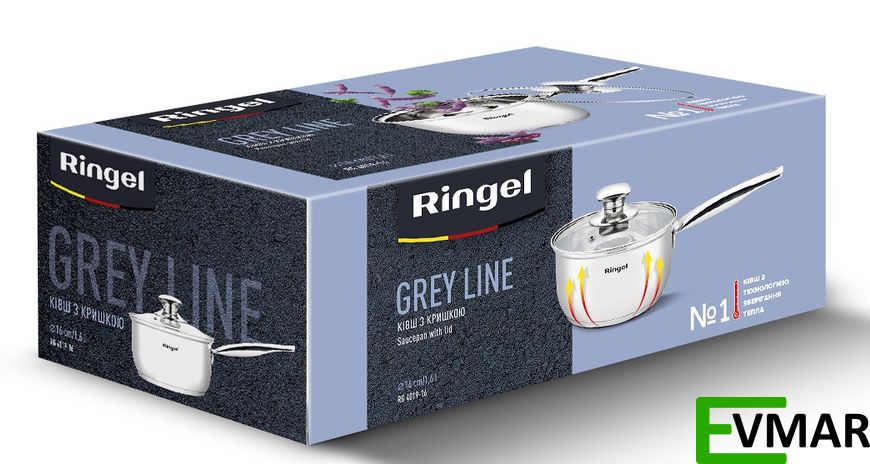 Ківш RINGEL Grey line, 16 см, 1.6 л (RG-4019-16) RG-4019-16 фото