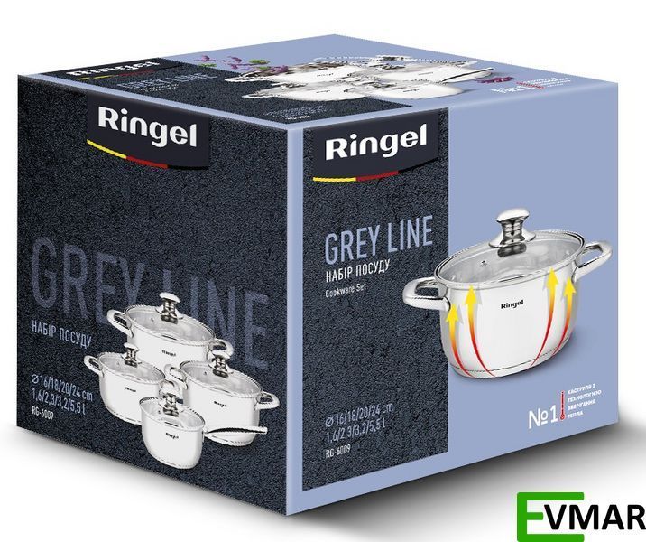 Набір посуду RINGEL Grey line (RG-6009) RG-6009 фото