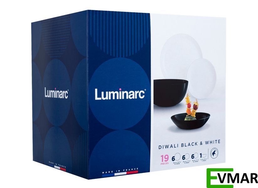 Сервіз LUMINARC DIWALI BLACK & WHITE, 19 шт. (P4360) P4360 фото
