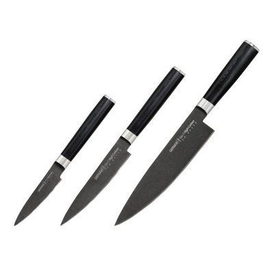 Набір із 3-х кухонних ножів Samura Mo-V Stonewash (SM-0230B) SM-0230B фото