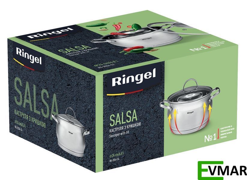 Каструля RINGEL Salsa,&nbsp;24 см, 6.8 л&nbsp;(RG-2034-24) 1003036 фото