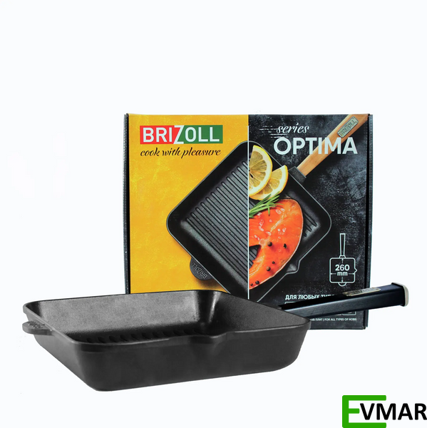 Чавунна сковорода гриль Optima-Black, 26 х 26 х 5 см (O262650G-P1) O262650G-P1 фото