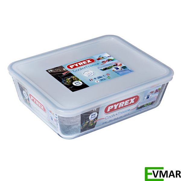 Форма прямокутна PYREX Cook&Freez, 25 х 19 х 8, 2.6 л (243P000/7646) 243P000/7646 фото