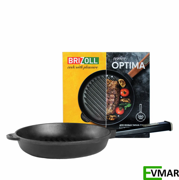 Чавунна сковорода гриль Optima-Black, 28 х 5 см (O2850G-P1) O2850G-P1 фото