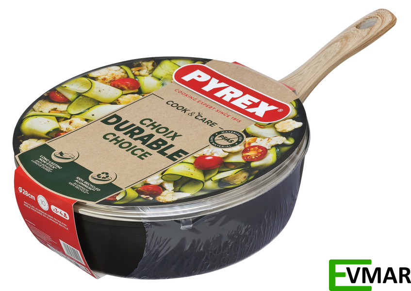 Сковорода з кришкою PYREX Cook&Care, 28 см (CR28DF6/8144) CR28DF6/8144 фото